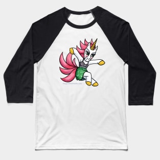 Green + Grey Dancer Unicorn - Original Illustration Baseball T-Shirt